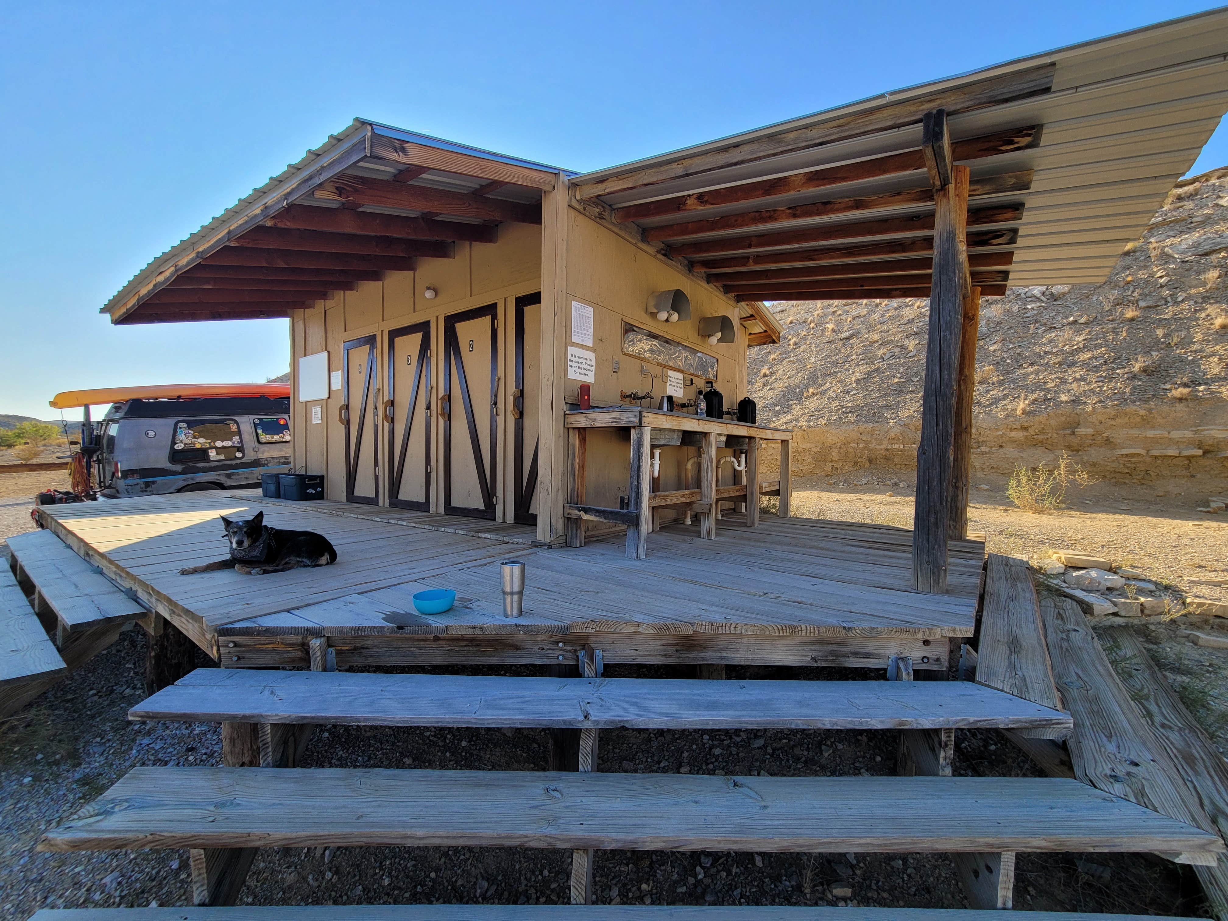 Charlie H.'s photo of camping with pets at Rancho Topanga near Terlingua, TX