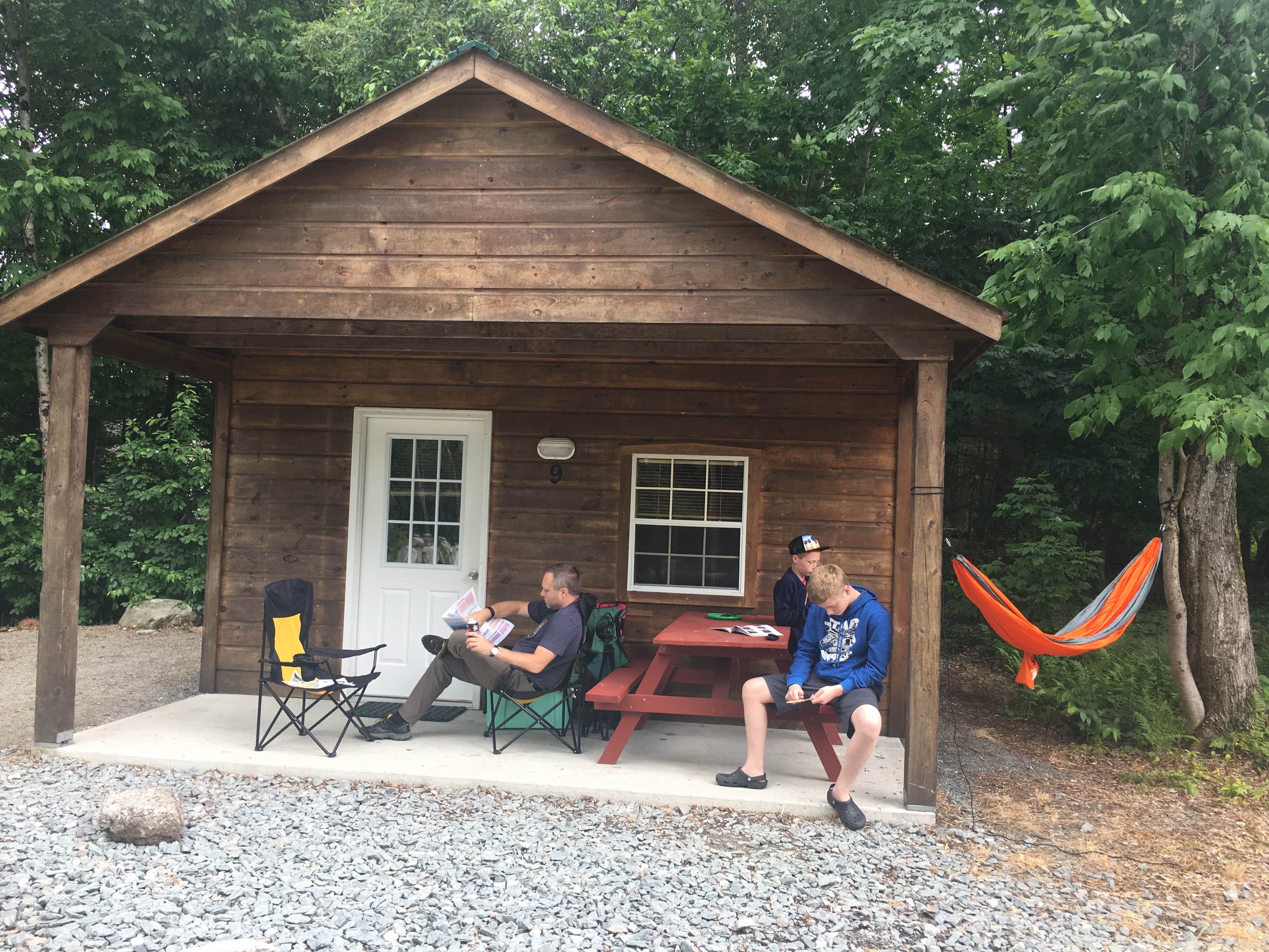 Brandy N.'s photo of a cabin at Hadley's Point Campground near Seal Harbor, ME
