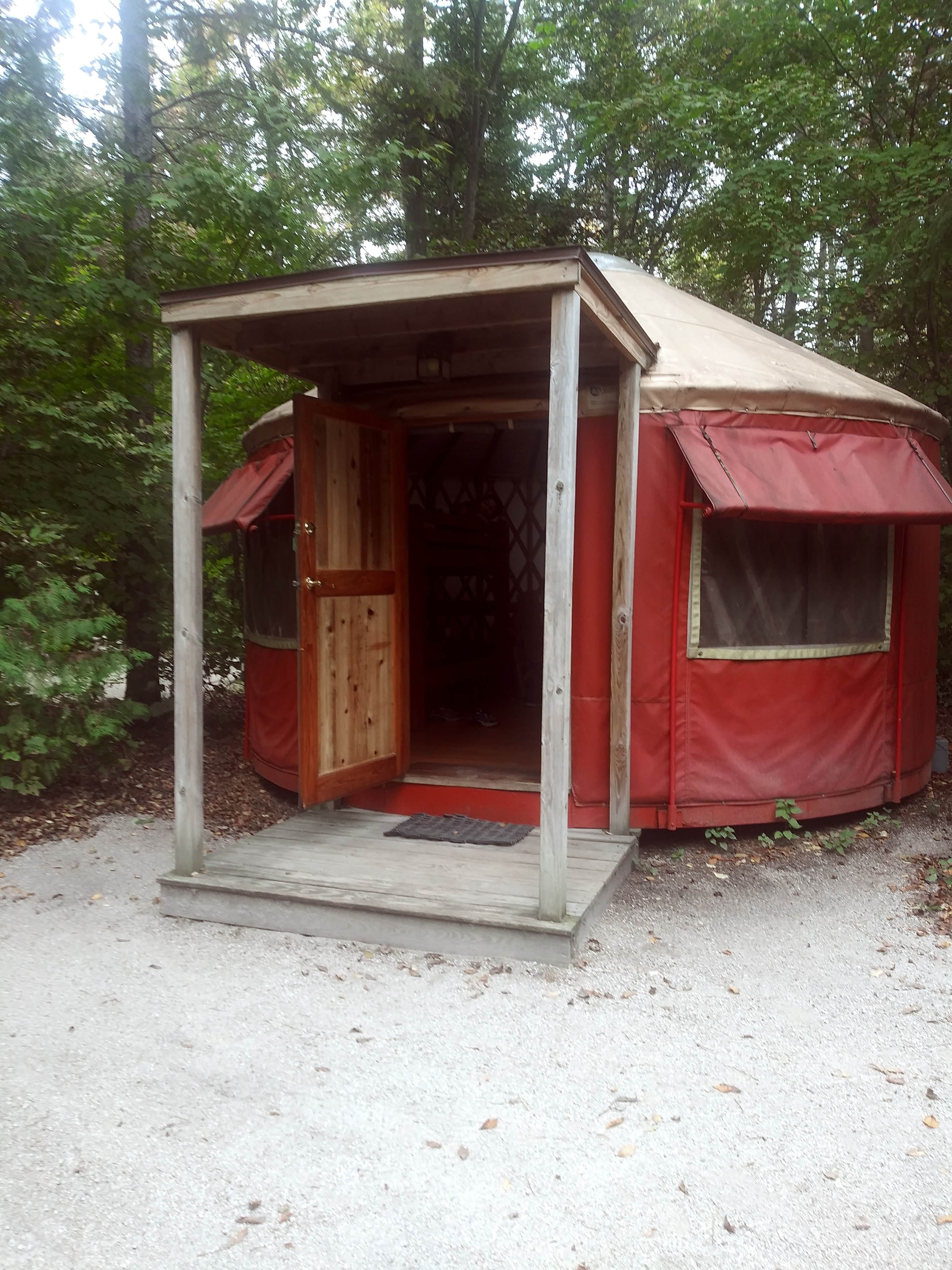 Ashley N.'s photo of glamping accommodations at Wagon Trail Campground near Escanaba, MI