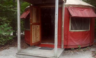 Ashley N.'s photo of glamping accommodations at Wagon Trail Campground near Nahma, MI