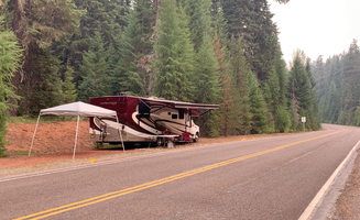 Mark F.'s photo of a dispersed camping area at Historic Clackamas Ranger Station - Dispersed Camping - Roadside in Oregon