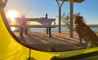 Chip's photo of camping with pets at Fritch Fortress Campground — Lake Meredith National Recreation Area near Lake Meredith National Recreation Area