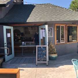 The coffee shop where you can get a latte just steps away from your tent