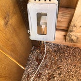 each camping "pen" has its own covered outlets