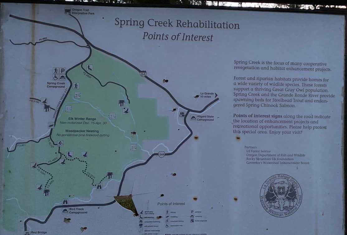 Spring Campground Map Oregon Spring Creek Campground | La Grande, Oregon