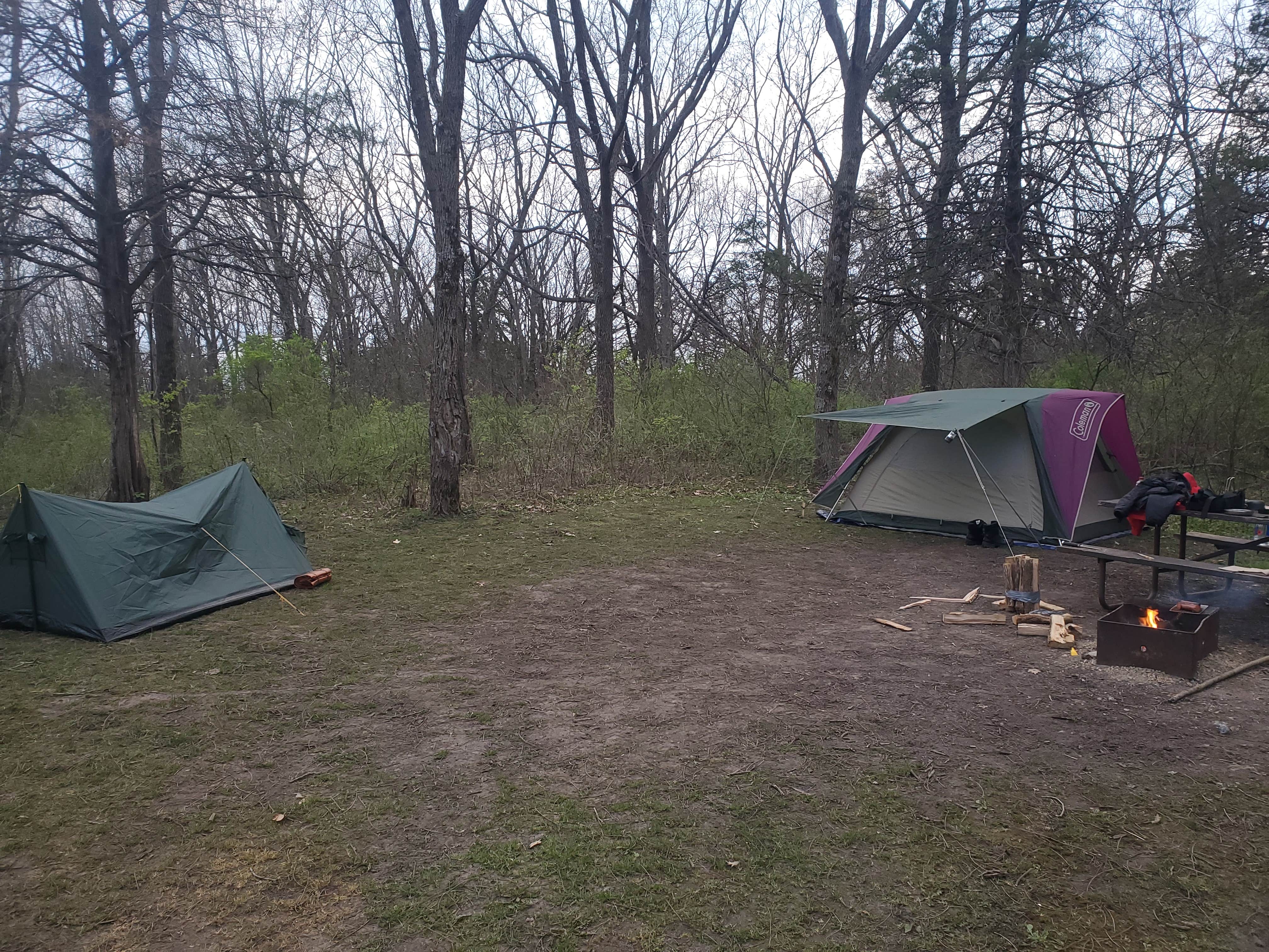 Nick C.'s photo of tent camping at Governor Dodge State Park Backpack Campsites — Governor Dodge State Park near Dodgeville, WI