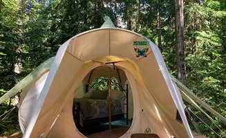 Heather's photo of tent camping at Dew Valley Ranch Nature Retreat near Langlois, OR