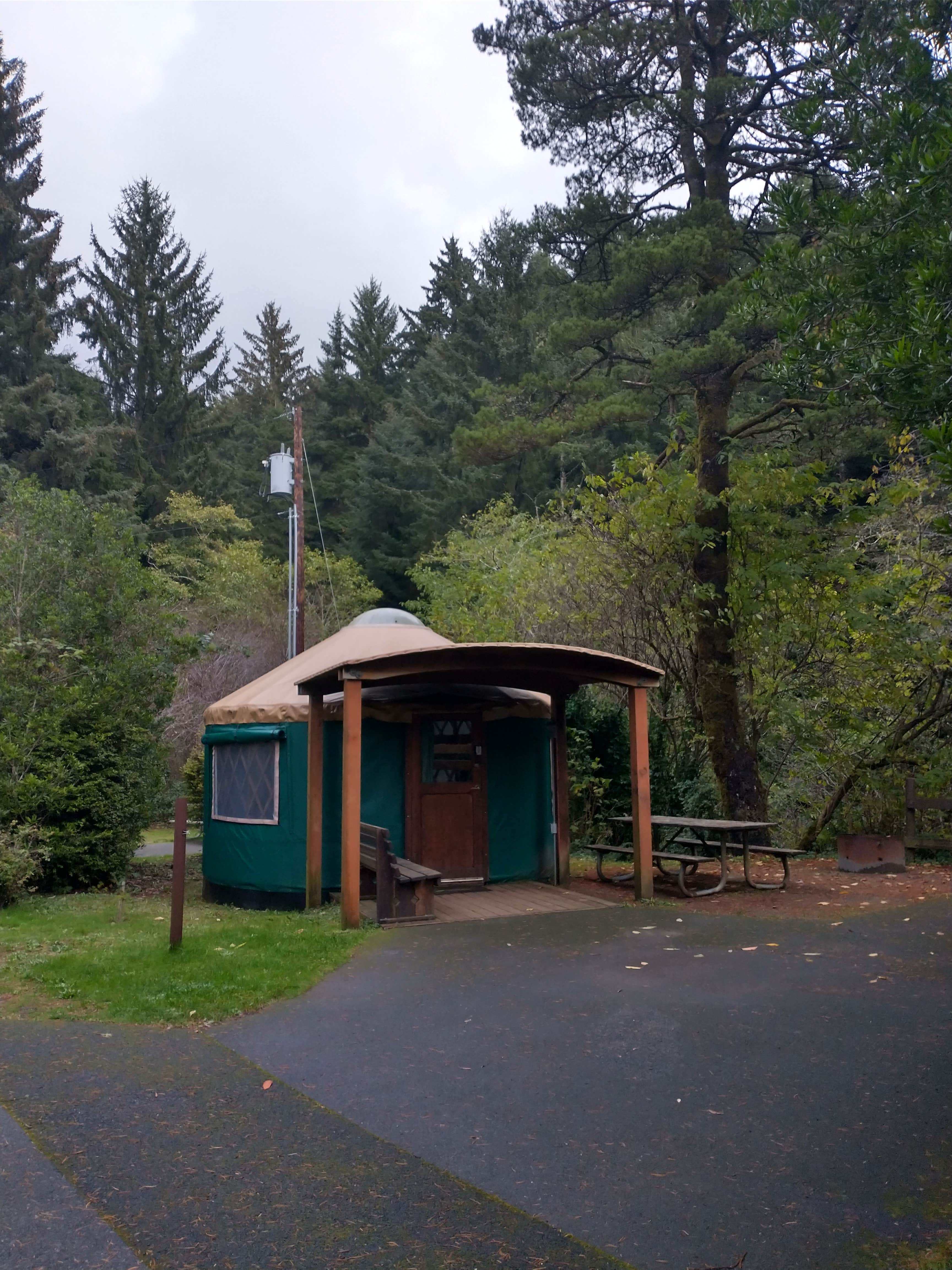 franki A.'s photo of a cabin at Umpqua Lighthouse State Park Campground near Walton, OR