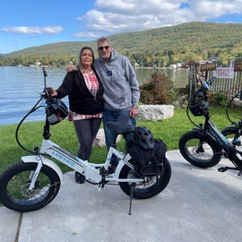 Another of our bike ride down to the village of Lake George ….