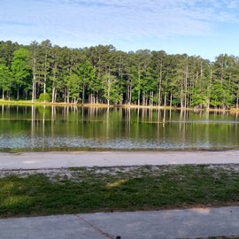 beach and partial view of larger lake