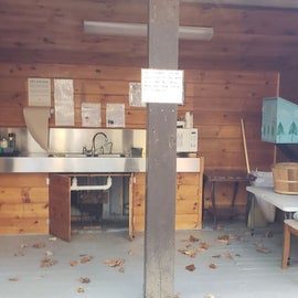 Kitchen area near the entrance around dishwashing sink. I don't know that I've seen too many campgrounds with covered dishwashing sink areas