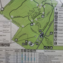 Bradbury Mountain State Park Site trail map