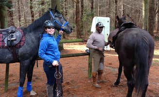 John P.'s photo of camping with a horse at Blackbird State Forest Campground - CLOSED TIL FURTHER NOTICE near Port Deposit, MD