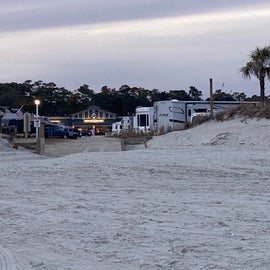 Looking back at the RV resort (and store) from the beach