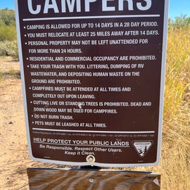 Snyder Hill BLM Campsite Rules