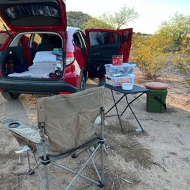 Car-camping at Snyder Hill BLM land west of Tucson