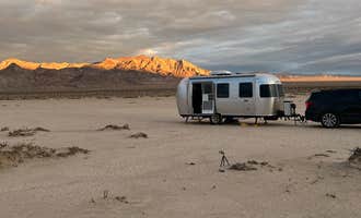 Camping near Cowhole Mountain Basecamp: Silurian Dry Lake Bed, Baker, California