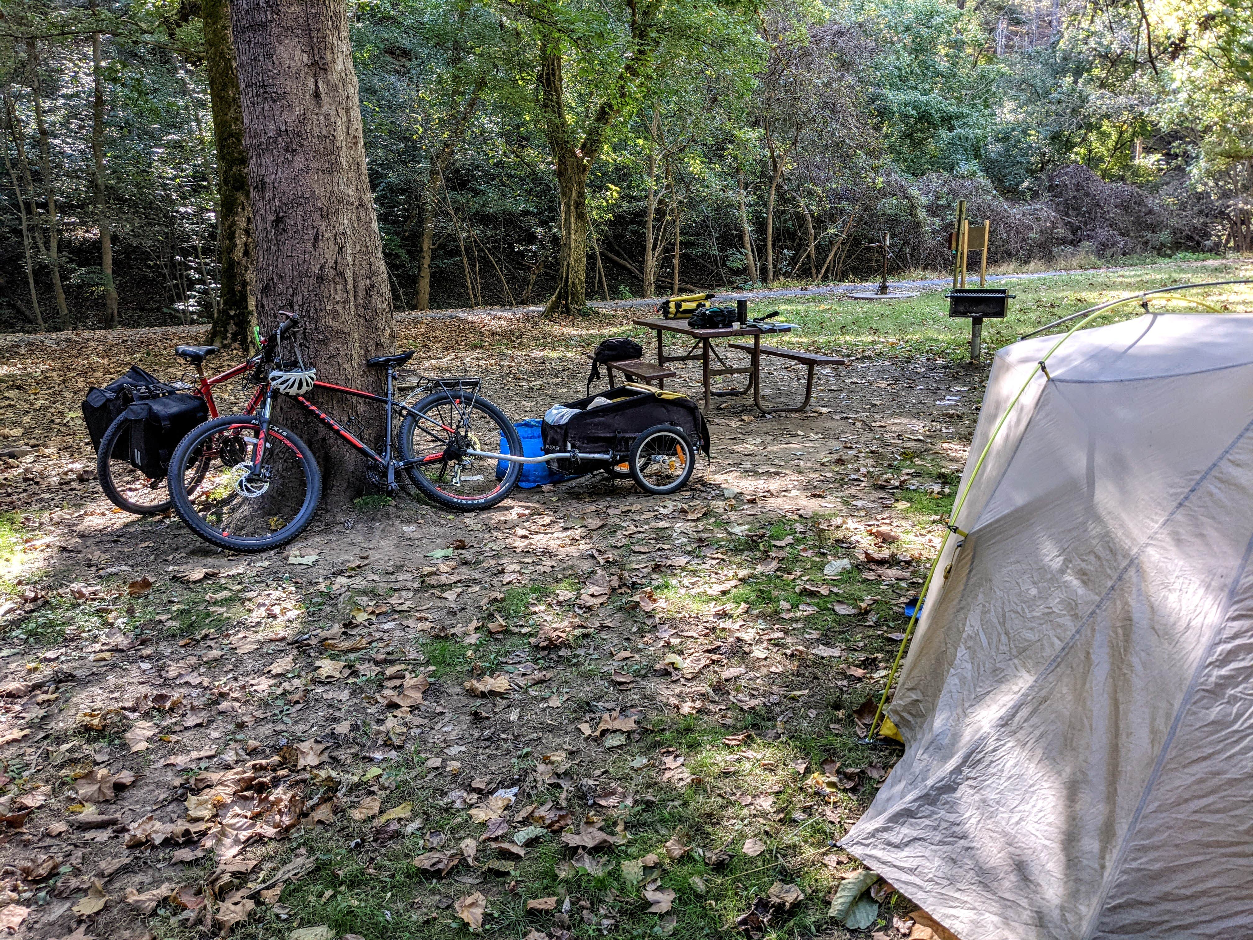 Shari  G.'s photo of tent camping at Marble Quarry Hiker-biker Overnight Campsite — Chesapeake and Ohio Canal National Historical Park near Mont Alto, PA