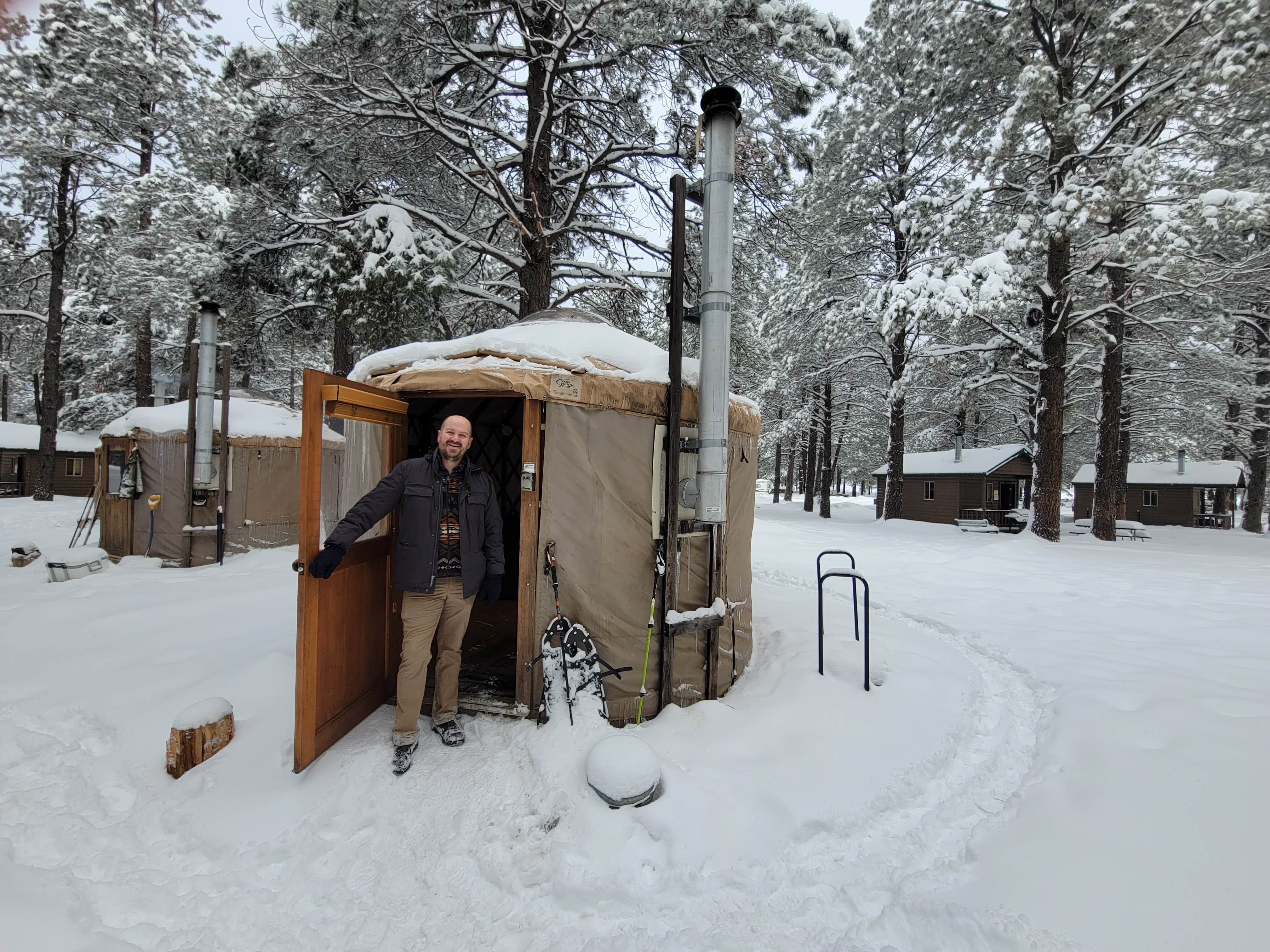 Julie D.'s photo of tent camping at Arizona Nordic Village near Bellemont, AZ
