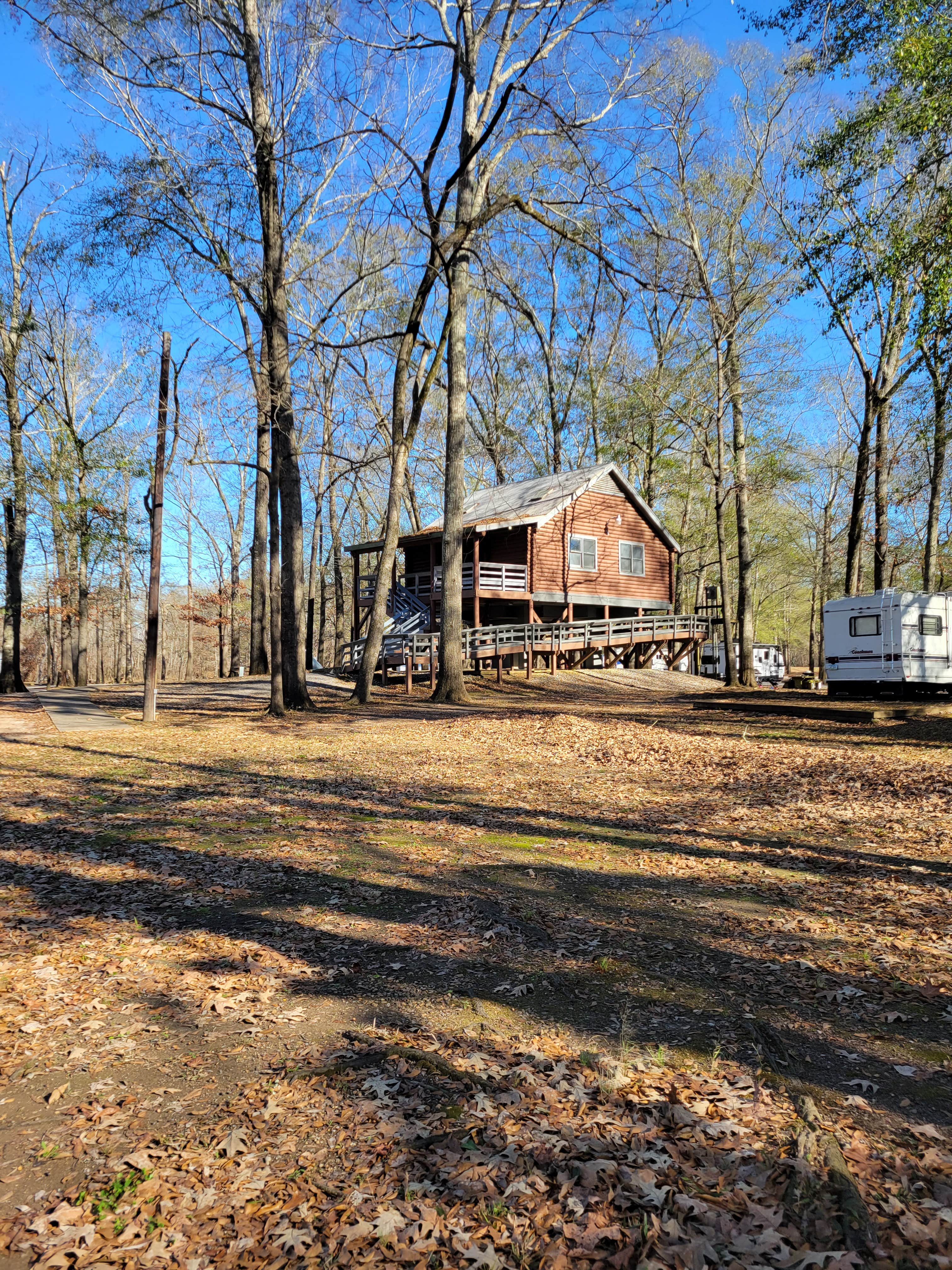 janet H.'s photo of glamping accommodations at LeFleur's Bluff State Park Campground near Bienville National Forest