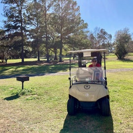 Check in at the club house for golf and you can take the cart to your site to load clubs.