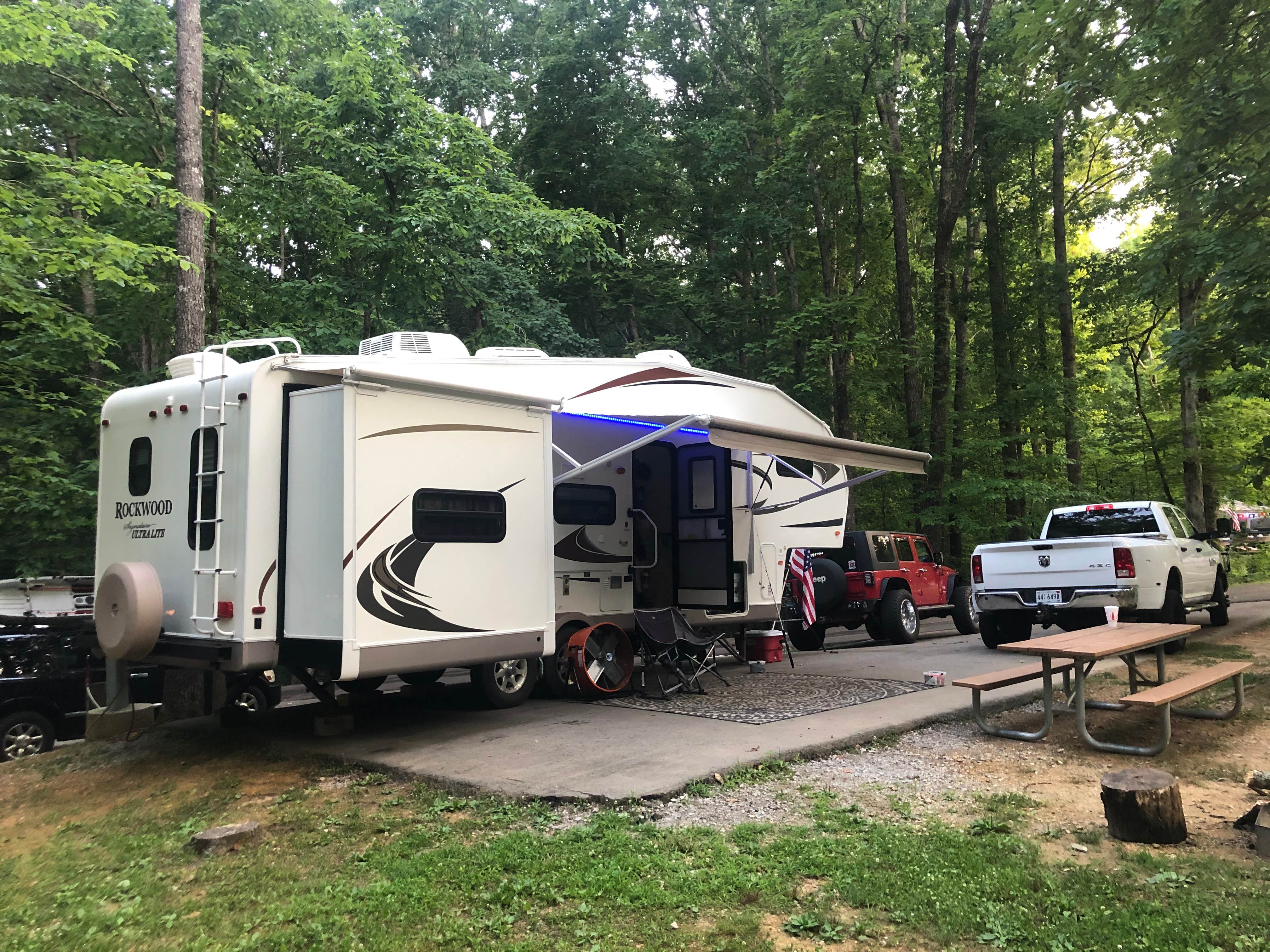 Katie T.'s photo of rv camping at David Crockett State Park Campground near Natchez Trace Parkway