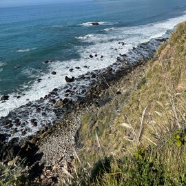 overlook of shore on trail