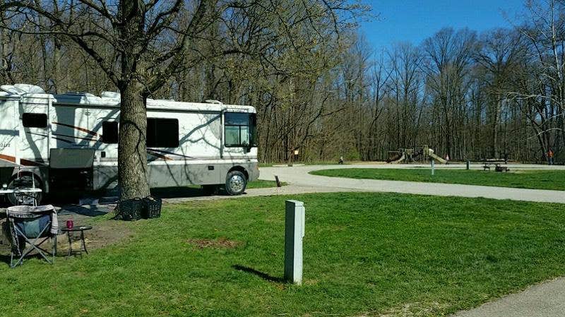Justin W.'s photo of rv camping at Cecil M Harden Lake Raccoon State Recreation Area near Cecil M. Harden Lake
