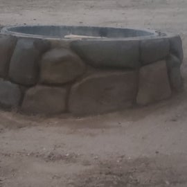 Those aren't real boulders. He makes them by hand with concrete