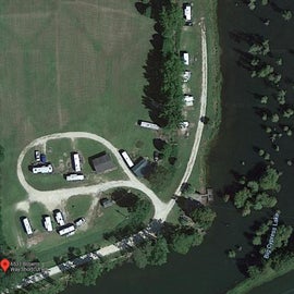 Overhead view of the small RV park.
