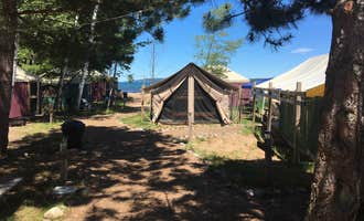 Camping near Catching Crickets: Uncle Ducky's Paddlers Village, Munising, Michigan