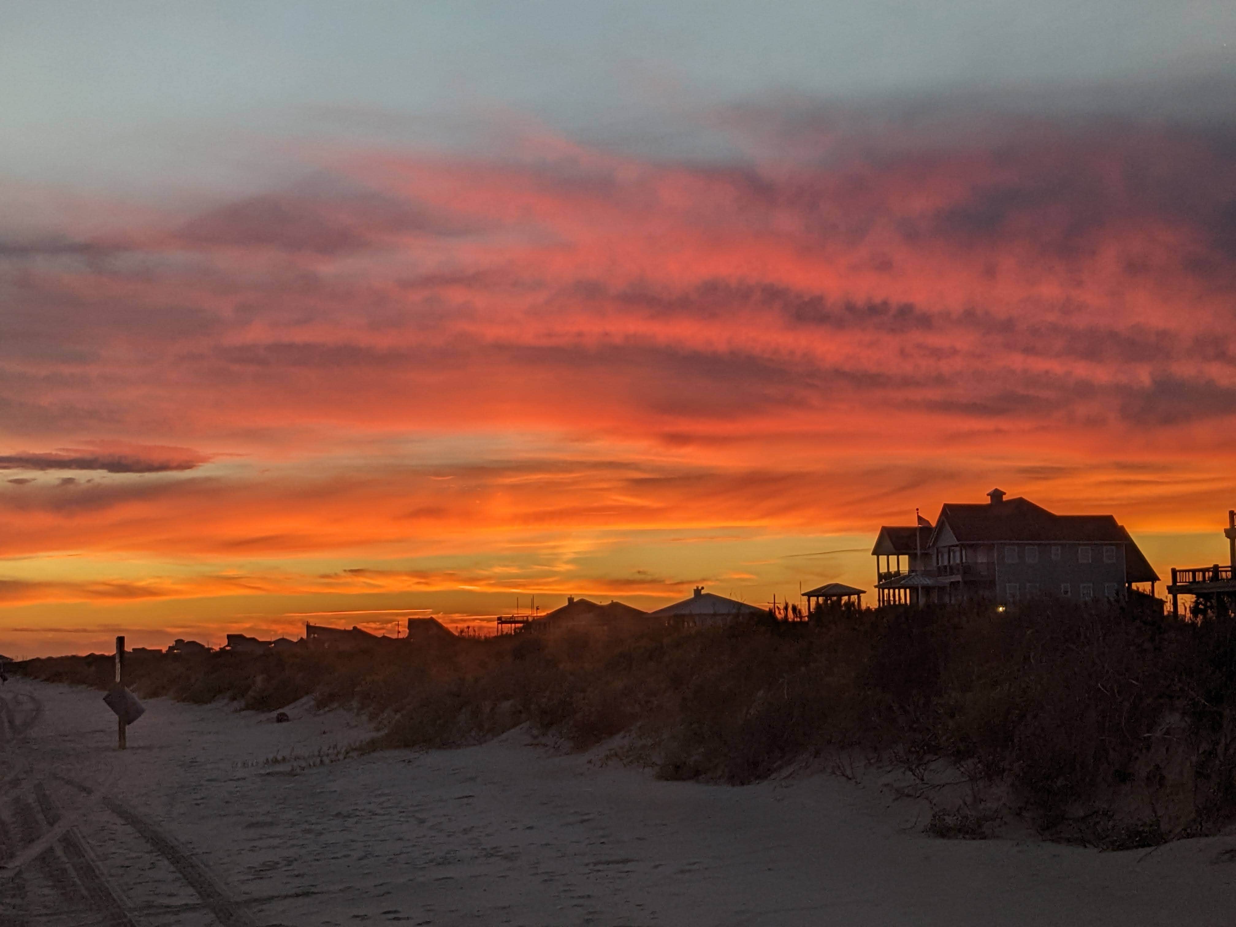 Laura M.'s photo of a dispersed camping area at Bolivar Flats Dispersed Camping near Lake Jackson, TX