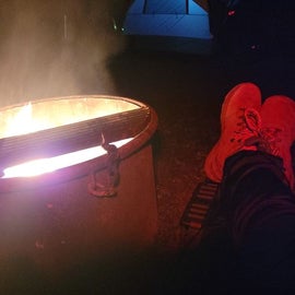 Sitting by the fire pit