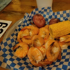 Boiled shrimp at the adjacent restaurant