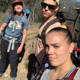Us on the Santa Lucia Trail. (We did have our puppos with us, and they did great! Recommend smaller doggos or non-working doggos wear booties.)