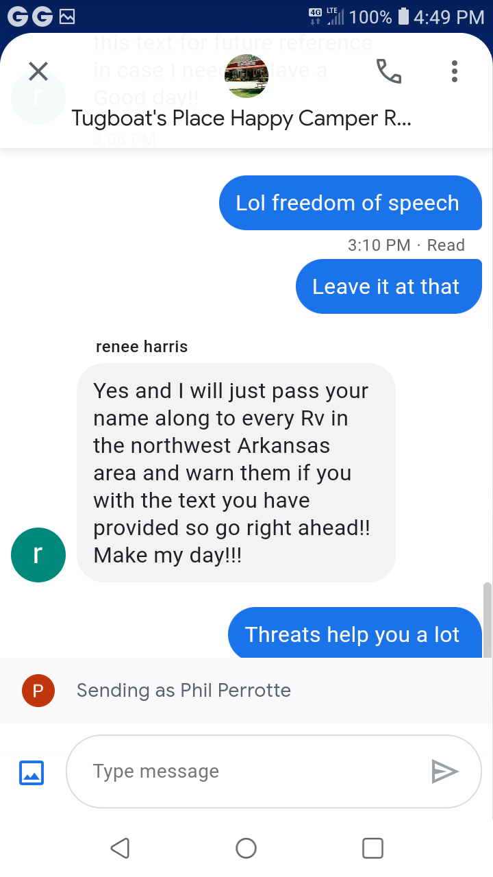 Camper-submitted photo at Tugboats Place Happy Camper RV Park near Hindsville, AR