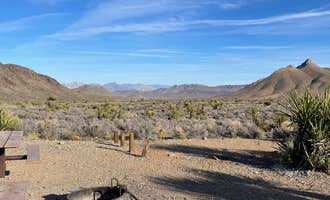 Camping near Retro Camper with Desert Mountain View: Horse Thief Camp, Tecopa, California