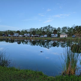 RV sites all have a view of the small lake