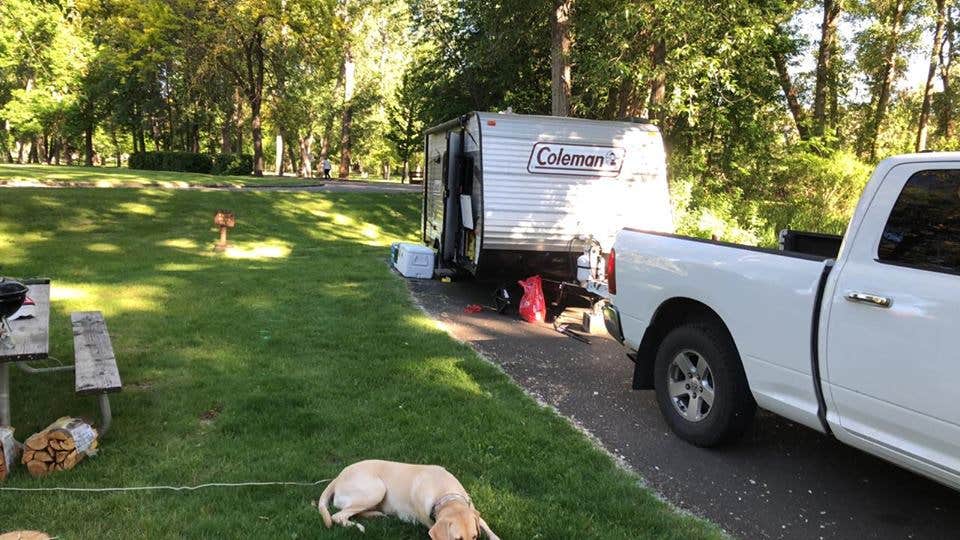 Kelli B.'s photo of camping with pets at Clyde Holliday State Recreation Site Campground near John Day, OR