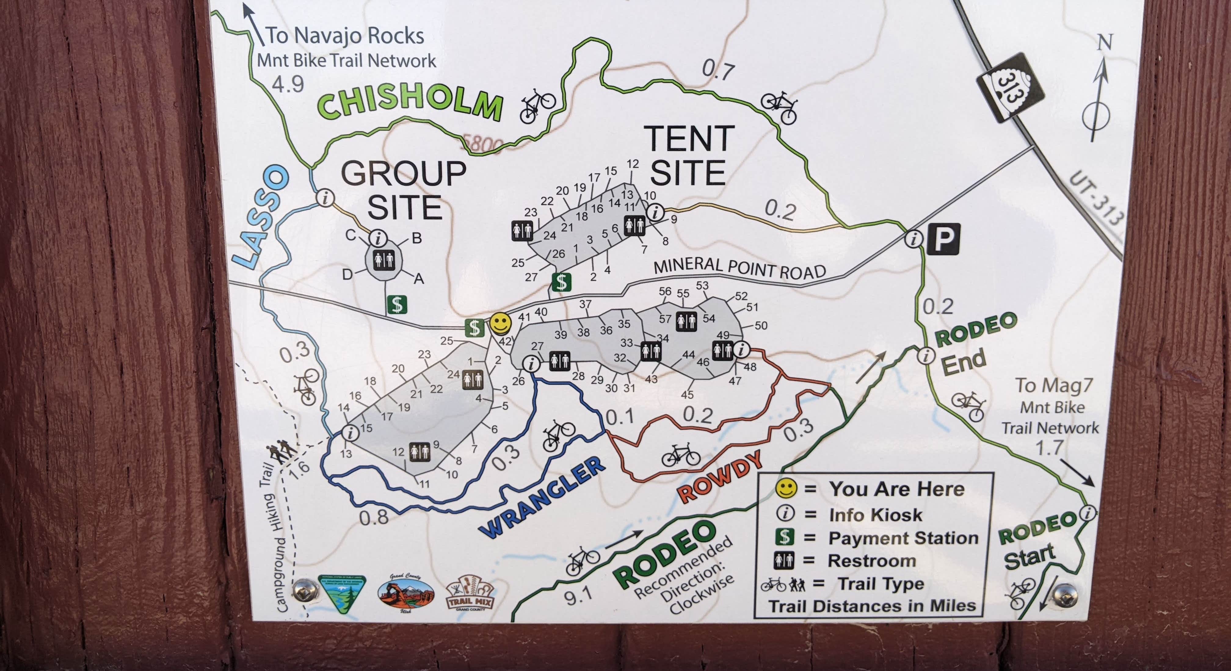 Horsethief Campground BLM Campground Map with Biking and Hiking Trails