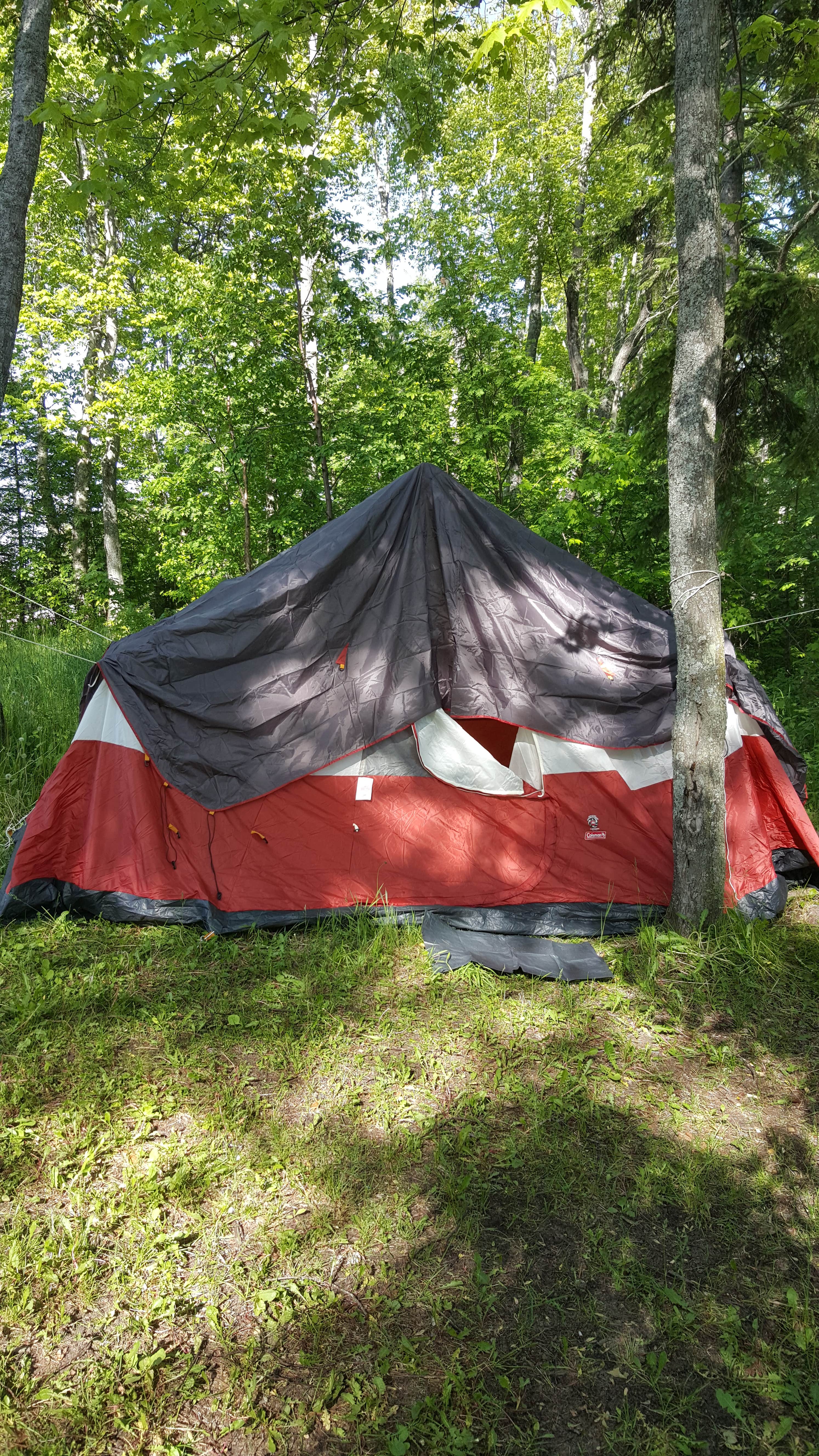 Bobbi V.'s photo of tent camping at Mouth of Two Hearted River State Forest Campground near Grand Marais, MI