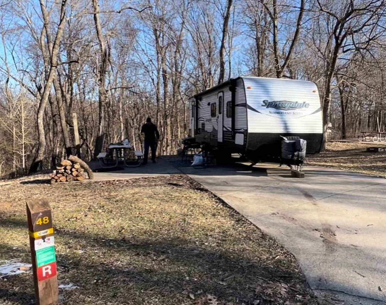 Jessica B.'s photo of rv camping at Dr. Edmund A. Babler Memorial State Park Campground near Florissant, MO