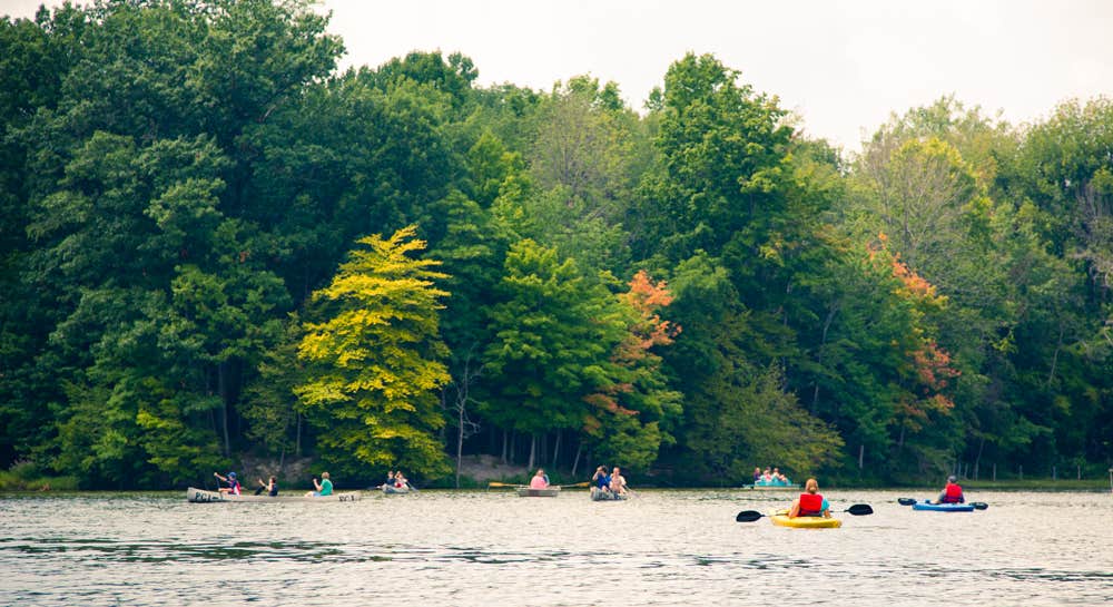 Kayaking on Worster Lake Near Potato Creek State Park Campground
