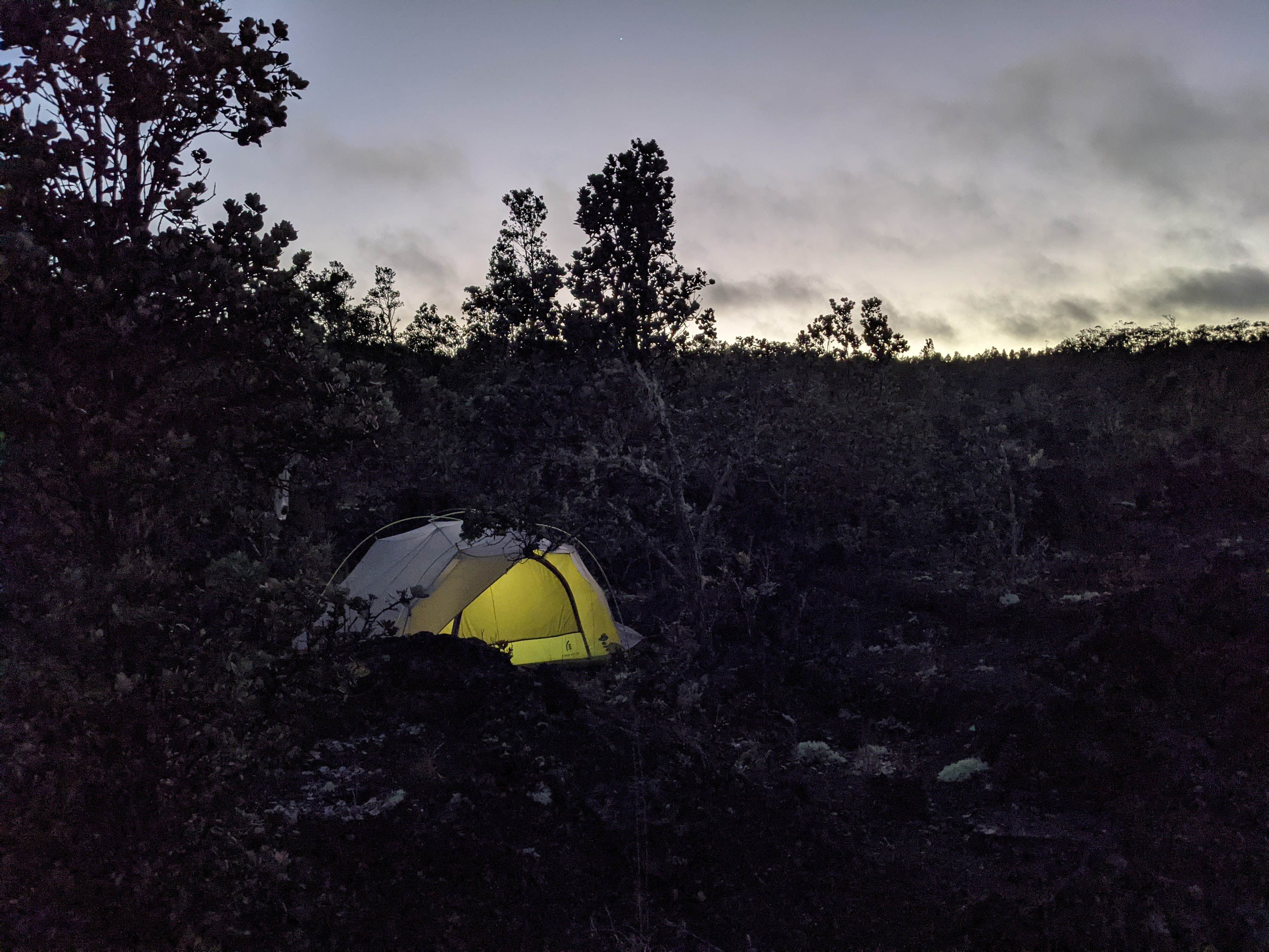 Camper-submitted photo at Napau Crater Backcountry Camp — Hawai'i Volcanoes National Park near Hawaiian Paradise Park, HI