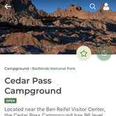 Review photo of Cedar Pass Campground — Badlands National Park by Tod S., May 2, 2022