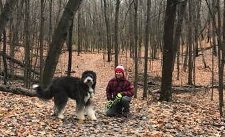 anne K.'s photo of camping with pets at Lake Maria State Park Campground near Richmond, MN