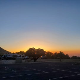 Sunrise at the RV loop parking lot