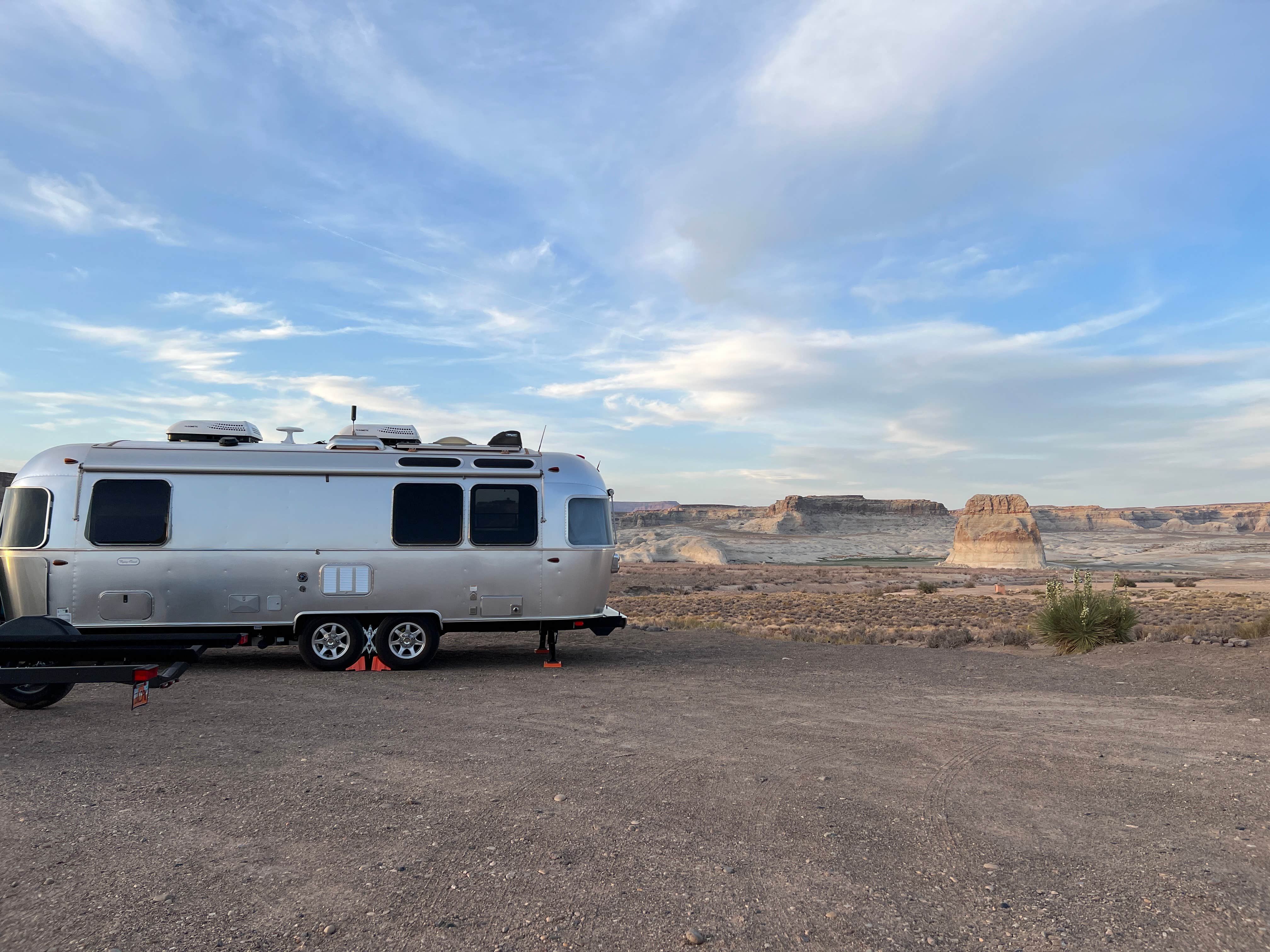 Kristin S.'s photo of rv camping at Lone Rock Beach Primitive Camping Area — Glen Canyon National Recreation Area near Big Water, UT