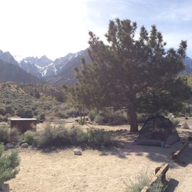 Campsite, bear box, views