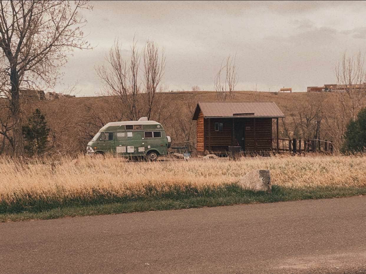 Nicole B.'s photo of a cabin at Indian Paintbrush Campground—Bear Creek Lake Park near Aurora, CO